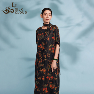 ชุดเดรสยาวผ้าไหมธรรมชาติแบบวินเทจลายชนเผ่าโพลินีเซียนซามัวคุณภาพสูง งานแฮนด์เมด ไม่มีสาย  รักษ์โลก - Product Image 1