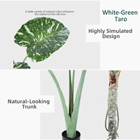Pohon Daun Alocasia Taro Plastik Hijau Buatan Langsung dari Pabrik untuk Dekorasi Rumah dan Taman