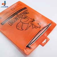 Impresión personalizada esmerilado grueso reutilizable deslizante cremallera bolsa plana ventana transparente plástico PVC calcetín bolsas de embalaje con agujero para colgar