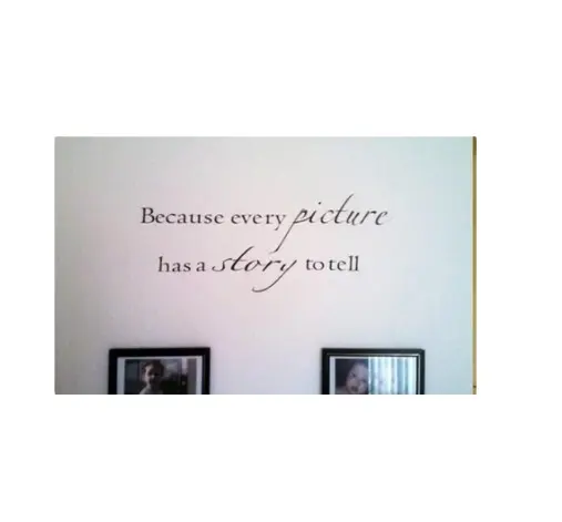 BECAUSE EVERY PICTURE HAS A STORY TO TELL... Wall Sticker Vinyl wall quotes home art decor decal