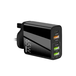 New PD65W Charger Quick Charge QC3.0 Fast USB Charger 65W 5V4A PD + 3USB multi-port adapter charging