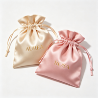 Sac en soie imprimé sur mesure, sac en satin à cordon, sac anti-poussière doux pour extensions de cheveux, perruques, foulards et rangement de sacs à main