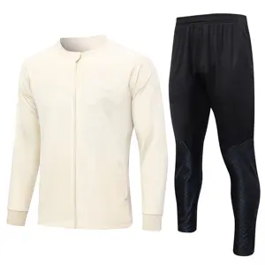 Traje de entrenamiento con cremallera 24-25 con rayas clásicas en contraste para deportes y ropa de ocio al por mayor de ropa deportiva con mangas