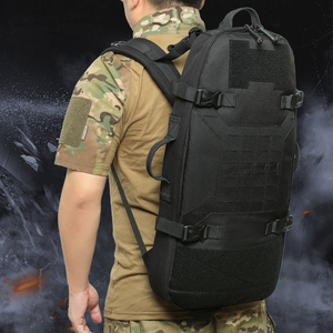 Tactical Backpack Military Style Outdoor Sports Men's Black Gray Solid Color Webbing Strap Interior Zipper Pocket - Product Image 3