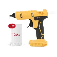 Pistolet à colle chaude électrique sans fil Pistolet thermofusible Buse anti-brûlure avec 10 bâtons de colle pour Dewalt sans batterie