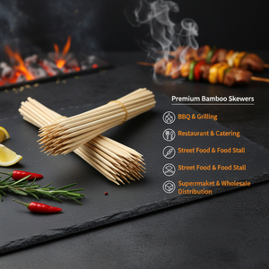 Brochetas <span class=keywords><strong>de</strong></span> Bambú Gruesas y Resistentes, Adecuadas para Asar Carne, <span class=keywords><strong>Mariscos</strong></span> y Verduras - Product Image 6