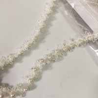 Prix de gros d'usine, dentelle à broder avec des perles, ruban de dentelle, garniture DIY LT2467B