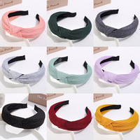 Nouveau Bandeau Hiver Personnalisable pour Femmes Coréennes, en Tissu Tricoté Couleur Unie, Noué Croisé, Idéal pour le Lavage du Visage ou Attacher les Cheveux