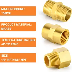 Brass Pipe Fitting Hex Nipple Brass Tone Hex Nipple