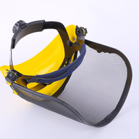 Masque de protection anti-éclaboussures en treillis métallique noir à fixation sur la tête, fourni par l'usine, pour tondeuses à gazon et machines de jardinage