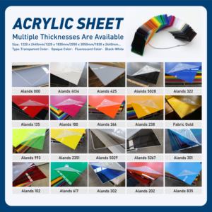 Panneau en plastique acrylique ALANDS, couleur transparente, 1220x2440mm, 4x8 pieds, plaque acrylique coulée de 3mm pour signalétique et présentoirs - Product Image 3