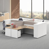 Bureau en bois, poste de travail modulable avec armoire, bureau d'angle, bureau assis-debout