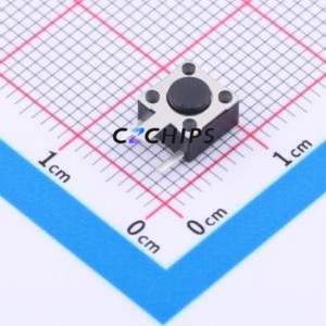 GT-TC112E-H043-L1 Tactile Switch Bent Lead Through Hole-3P,6x6mm Single Pole Single Throw Round Button 1.3N Right Angle Insert - Product Image 1