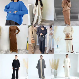 Kış mütevazı kazak kalın sıcak kapalı Abaya kadınlar müslüman elbise düz zarif islam giyim üreticileri Eid ramazan Abaya - Product Image 5