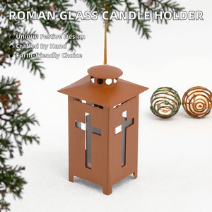 Farol Decorativo Navideño de Hierro Galvanizado, Estilo Romano Francés Simple, Hecho a Mano, de Lujo y Ecológico - Product Image 2