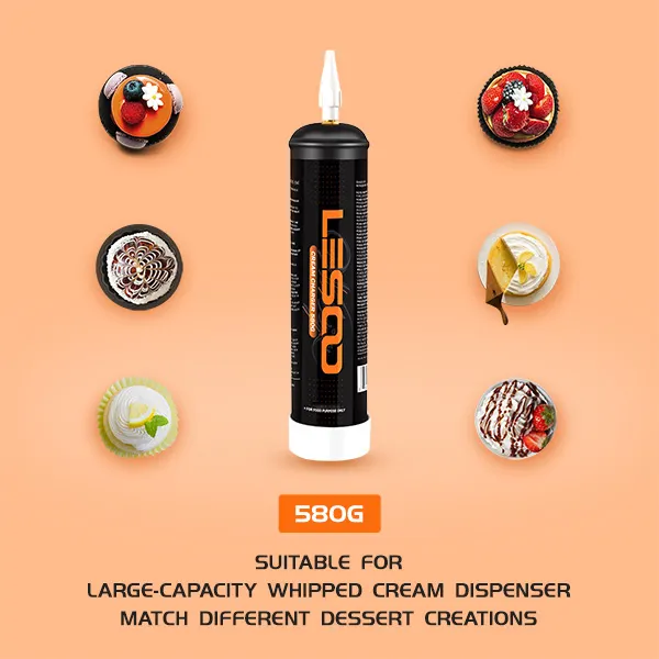 Lesoowhip Sạc Kem Đánh Bông Cấp Thực Phẩm Dụng Cụ Tráng Miệng 615G Sạc Kem 615G