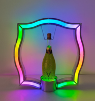 Présentoir lumineux de bouteille de vin de forme de cage à oiseaux de conception créative décoration de partie Prop présentateur de bouteille de champagne