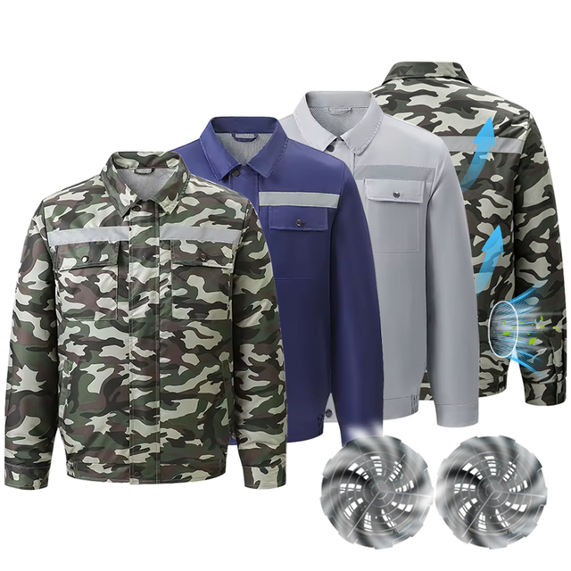 Wholesale Summer Cooling Camouflage Vest Air-Conditioning Fan Jacket Tactical Uniforms Breathable Anti-static With Fans