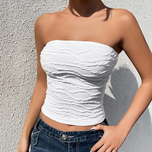 New Fashion <strong>Women's</strong> Tank <strong>Tops</strong> 70% Nylon 30% Spandex Solid Color Sexy Crop Bra Tube <strong>Top</strong> with Plain Strapless <strong>Bandeau</strong> <strong>Top</strong> - Product Image 5