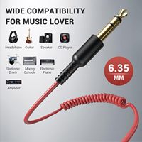 Dayanıklı 6.35mm 1/4'' Erkek 3.5mm 1/8'' Erkek Aux Stereo PVC Ses Kablosu Jakı 6.6-9.8 Feet Uyumlu Gitarlar Dizüstü Bilgisayarlar Hoparlörler