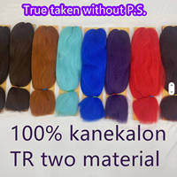 Extensions de cheveux synthétiques lisses et réalistes en soie à basse température, type Kanekalon, pré-étirées pour tressage facile à la machine