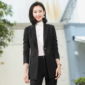 <span class=keywords><strong>Blazer</strong></span> de costume uni pour femme, style britannique de luxe, coupe ajustée, mi-longueur, à bouton unique, anti-plis, vente en gros - Product Image 1