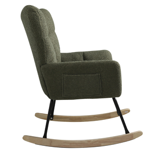 Eddy Fabric Mecedora moderna con acento para guardería Sillón basculante tapizado con respaldo alto Nuevo diseño - Product Image 5