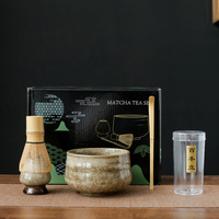 Ensemble de thé Matcha en céramique artisanale, fouet à thé japonais, bol à Matcha, coffret cadeau 100 Benli, écologique, vente chaude en usine