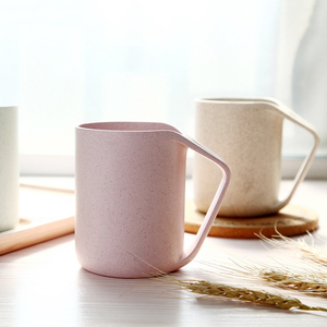 Vaso Ecológico Biodegradable para <span class=keywords><strong>Parejas</strong></span>, para Enjuague Bucal, Agua, Desayuno, Té, con Filtro de Paja de Trigo y Tapa - Product Image 2