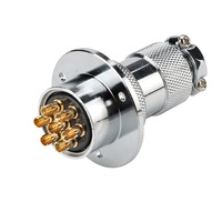 GX25 Connecteur aviation pour expédition en 7 jours-Montage circulaire à bride 2-12 broches mâle avec filetage 25mm et douille d'orientation standard