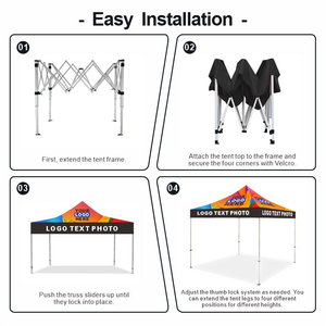 Carpa de Exhibición Personalizada de 10 pies, Impermeable, Plegable, de Oxford Resistente, <span class=keywords><strong>con</strong></span> Protección UV y Resistente al Viento - Product Image 5