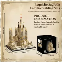 10328 Piezas, Modelo de Arquitectura de la Sagrada Familia de Barcelona Medieval, Bloques de Construcción de Edificios Modulares, Juguete de Construcción