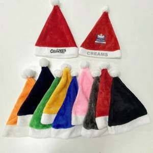 Gorro de Santa Claus con Diseño de Logotipo Personalizado, Bordado, de Fieltro, Terciopelo Grueso, para Adultos y Niños, Opciones Multicolores - Product Image 2