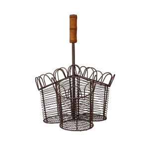 Metal <b>Iron</b> Wire 3-Compartment Cutlery Holder - Product Image 1