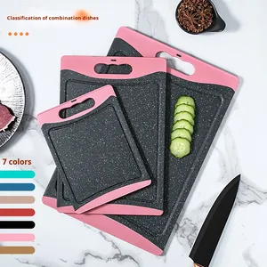 Ensemble de 3 planches à découper extra larges avec poignées antidérapantes, planches à découper en plastique pour la cuisine - Product Image 2