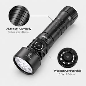 <span class=keywords><strong>Linterna</strong></span> de Buceo SD11 Potente de 5000LM, Cuerpo de Aluminio, Clasificación IP68, Recargable, Luz LED para Buceo, CRI90, Iluminación Roja UV, 10000 Horas - Product Image 5