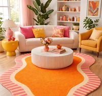 Tapis d'intérieur contemporain haut de gamme en laine de Nouvelle-Zélande, fait main, 4,5 lb, doux et moelleux, pour hôtel, villa, salon, tapis tufté à la main