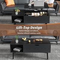 Nouvelle table basse en bois pour petit salon avec étagère de rangement et compartiment caché, design contemporain, meubles pour la maison