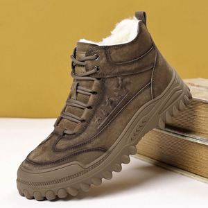 Nouvelles bottes d'hiver en cuir véritable de haute qualité, chaudes et élégantes, bottes de neige d'extérieur, chaussures décontractées antidérapantes - Product Image 6