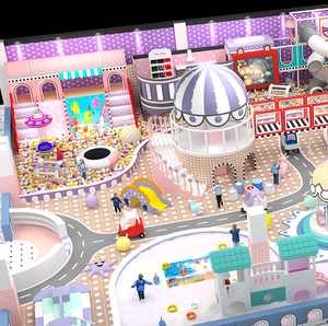 Patio de juegos interior temático infantil multidiversión de alta calidad personalizado de 200 ㎡ con múltiples toboganes grandes para niños tobogán interior - Product Image 3