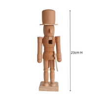 Ornements en bois non peints de 23 cm, décorations brutes, DIY Casse-Noisette à peindre pour kit de peinture