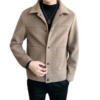 Veste bomber courte en laine double couche, style coréen tendance, coupe slim, décontractée, pour homme, automne