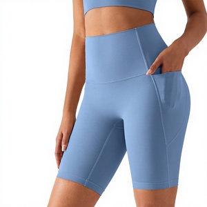 High Waist Yoga <strong>Shorts</strong> with Pockets Tummy Control Gym Biker <strong>Shorts</strong> Wholesale OEM Breathable Workout Fitness Wear for <strong>Women</strong> - Product Image 1