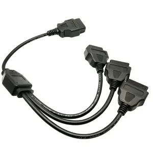 OBDII OBD 2 16Pin OBD2 16 Pin 1 in 3 Male To Three Female For Elm327 Transfer Car Diagnostic Cable and Connector