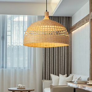 Lustre en bambou japonais, éclairage <span class=keywords><strong>zen</strong></span> chinois, LED intermédiaire, bois, hauteur réglable, beige, DIY pour bar, salle à manger, restaurant, maison - Product Image 5