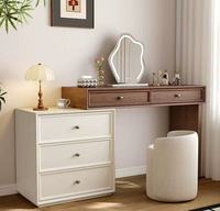 Coiffeuse moderne extensible et éclairée avec commode à tiroirs, grand rangement, finition noyer, pour chambre à coucher – Meilleure vente
