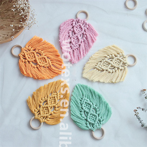 Mini llaveros <span class=keywords><strong>de</strong></span> macramé personalizados PH993, hechos a mano para coche, monedero, BILLETERA, regalo <span class=keywords><strong>de</strong></span> boda, macramé bohemio - Product Image 1