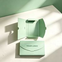 Boîte d'emballage de cartes de visite écologique haut de gamme personnalisée avec carte postale, enveloppe extérieure pliable intégrée