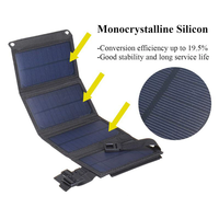 Panneau solaire pliable 20W, chargeur de panneaux solaires portables USB 5V DC, alimentation solaire à pleine puissance, alimentation mobile