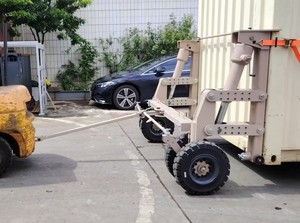 Chariot de récipient d'expédition jusqu'à 50 tonnes par ensemble mécanique non motorisé avec le dispositif de levage hydraulique - Product Image 3